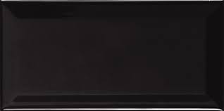 Плитка Ape Metro Biselado negro brillo 10×20