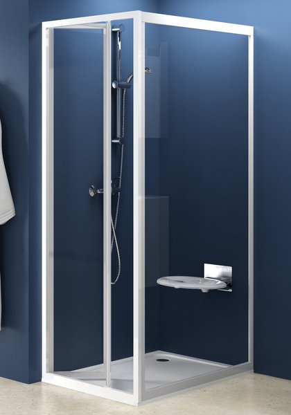 Стінка для душової кабіни Ravak PSS-80 transparent, профіль білий, скло